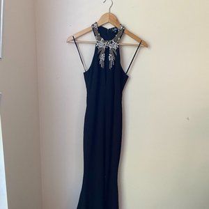 Lulu's Black halter body con maxi dress